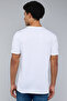 Men's White Typography Print T-Shirt with Crew Neck and Short Sleeves - 2