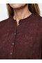 Lcw grace burgundy high neck ruffled patterned dress - 4