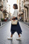 Women's Asymmetrical Banana Crepe Double Layer Comfortable Fit Skirt with Elastic Waist - 3