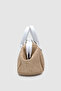 Drisa Lock Detailed Cross Strap Straw Handbag White - 4
