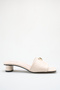 Women's Short Block Heeled Slippers with Blunt Toe and Gold Accessories - Modern, Stylish and Comfortable - 3