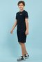 Boy's Dark blue Contrast Tipping Polo T-Shirt and Shorts Set
