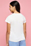 Girl's White Typography Print T-Shirt with Crew Neck and Short Sleeves - 4