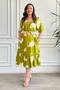V-Neck Imported Woven Viscon Dress with Ruffled Hem and Side Pockets - 7