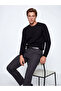 Southblue Black Crew Neck Embroidered Men's Sweatshirt