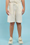 Boy's Beige Embroidered Shirt and Shorts Set - 5
