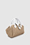 Drisa Lock Detailed Cross Strap Straw Handbag White - 3