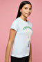 Girl's Blue Printed T-Shirt with Crew Neck and Short Sleeves - 2