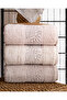 Buldan Production Dowry Luxury Jacquard Flora 4-Piece Bath Towel I 70X140 - 3