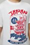Boy's Cream Printed T-Shirt with Crew Neck and Short Sleeves - 4