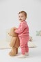 Baby Girl Powder Pink Tracksuit Set Cotton Soft Textured Long Sleeve Sweatshirt Elasticated Pants - 3