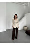 Beige Cotton Rope Belted Jacket - 7395 - 7