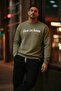 Men's Live İn Love Printed Khaki Sweatshirt - 3