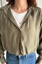 Women's Khaki Basic Body Detailed Shirt with Necklace - 6