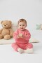 Baby Girl Powder Pink Tracksuit Set Cotton Soft Textured Long Sleeve Sweatshirt Elasticated Pants - 4