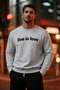 Men's Live İn Love Printed Gray Sweatshirt