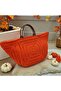Crochet Knitted Women's Bag with Lining and Metallic Closure 57X31 cm - 3