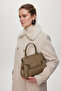 Fur Collar Detailed Pocketed Cashmere Beige Coat 13853 - 4