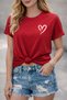 Heart Love Printed Cotton Relaxed Fit Round Neck Unisex T-Shirt