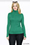 Green Turtleneck Finger Detailed Premium Savior Body Sweater - 5