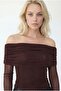 Madonna Collar Long Sleeve Ultra Light Knitted Blouse Av1552 - 2