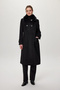 Fur Collar Detailed Pocketed Black Coat 13853 - 3