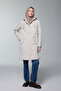 Hooded Zipper Detailed Quilted Stone Coat 13948 - 3