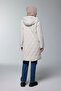 Hooded Zipper Detailed Quilted Stone Coat 13948 - 5