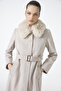 Fur Collar Belt Detailed Cashmere Coat - 4