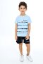 Boys' 2-Piece Set: Printed Crew Neck T-Shirt & Elastic Waist Shorts