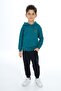 Boy's 2-Piece Set: Printed Hooded Sweatshirt with Pockets & Elastic Waistband Jogger with Pockets