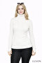 White Turtleneck Premium Savior Body Sweater with Finger Detail - 7