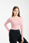 Women's Boat Neck Long Sleeve Slim Fit Basic Blouse (with Bandana Gift) - 2