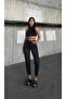 High-Waist Black Embellished Full-Cut Laser-Distressed Mom Jeans - 2