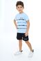 Boys' 2-Piece Set: Printed Crew Neck T-Shirt & Elastic Waist Shorts - 3