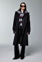 Double-Breasted Collar Quilted Detailed Black Coat 13840
