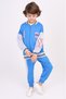 Boy's 2-Piece Set Printed College Collar Zippered Sweatshirt & Jogger with Elastic Waistband