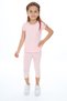 Girl's 2-Piece Set Printed Crew Neck T-Shirt & Elastic Waist Crop Leggings
