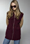 Burgundy Vest with Belted Pocket Detail 0097 - 6