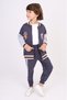 Boy's 2-Piece Set Printed College Collar Zippered Sweatshirt & Jogger with Elastic Waistband