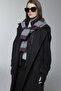 Double-Breasted Collar Quilted Detailed Black Coat 13840 - 5