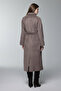 Belted Brown Coat with Pocket Detail 13829 - 4
