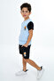 Boys' 2-Piece Set: Printed Crew Neck T-Shirt & Elastic Waist Pocket Shorts - 3