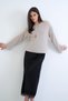 Beige Boat Neck Embossed Textured Knitwear Blouse Alc-X15278 - 4