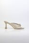 Satin Women's Heeled Slippers and Sandals - 6