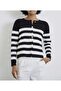 Women's Striped Crew Neck Buttoned Soft Textured Knitwear Cardigan New