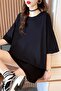 Hand and Cat Women's Oversize Basic Crew Neck Cotton T-Shirt Relaxed Fit Unisex - 3
