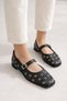 Women's Comfortable Sole Eyelet Detailed Strapped Daily Ballerina Office Shoes - 5