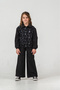 Girl's Sequin Embroidered Jacket and Pants Black Set - 2
