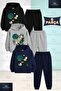 Children's Unisex Flower Face 3-Piece Hooded Tracksuit Set